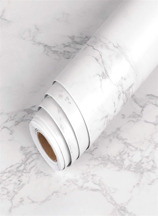 HAPPYMATES Drawer and Shelf Liner, Kitchen Cabinet Liners Non-Adhesive Thick Waterproof Washable Mats Protect Dresser Shelves Cupboard Bathroom Cabinets (12 X 48 Inch, Drawer White Matte Marble) - Image 1